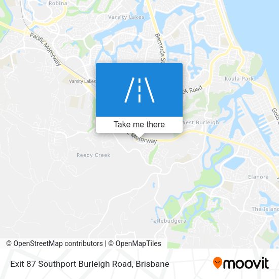 Exit 87 Southport Burleigh Road map