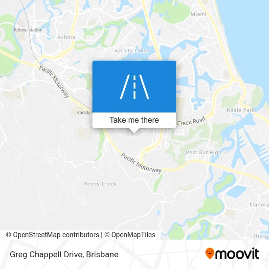 Mapa Greg Chappell Drive