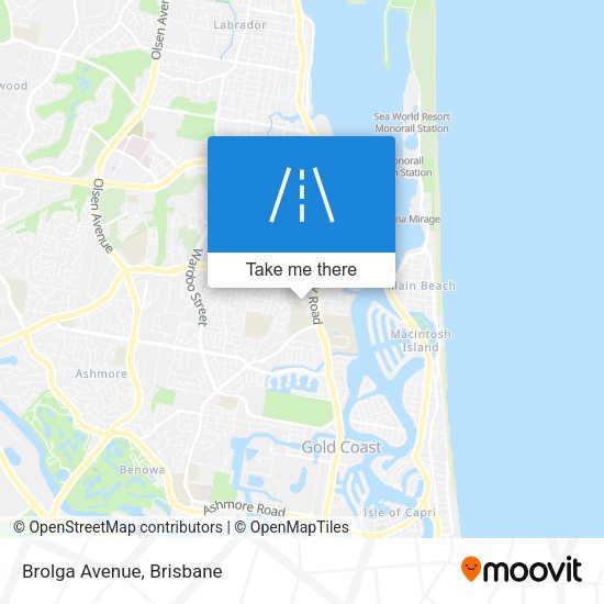 Brolga Avenue map