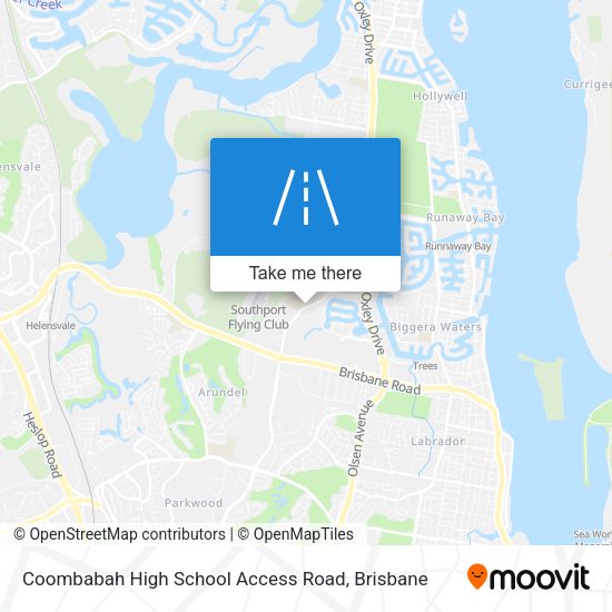 Coombabah High School Access Road map