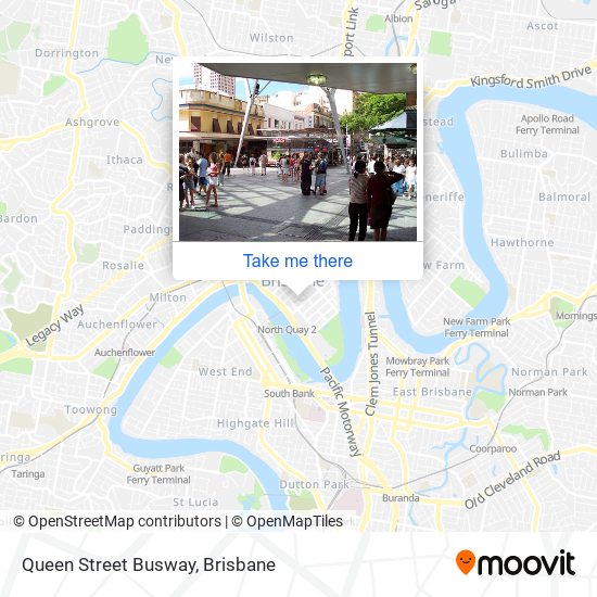 Mapa Queen Street Busway