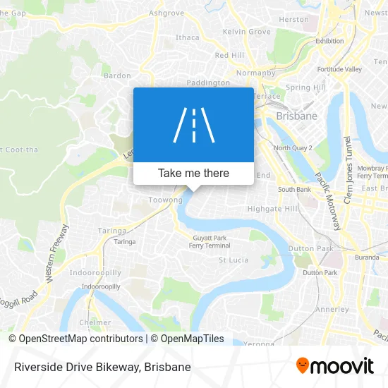 Mapa Riverside Drive Bikeway