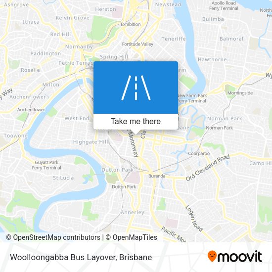 Woolloongabba Bus Layover map