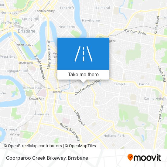 Mapa Coorparoo Creek Bikeway