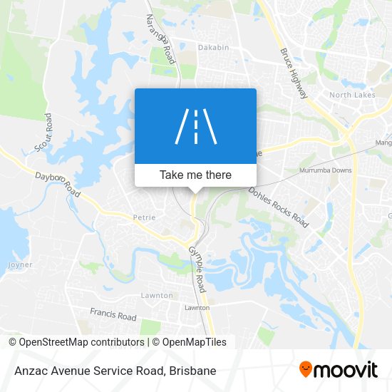 Anzac Avenue Service Road map
