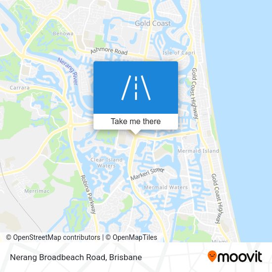 Nerang Broadbeach Road map
