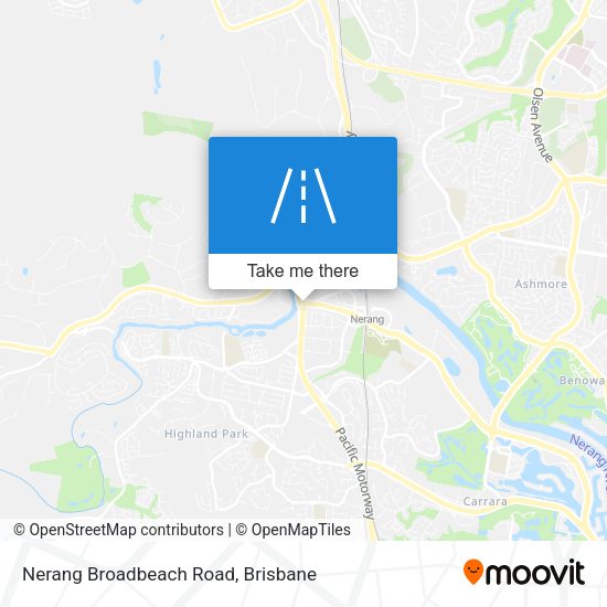 Nerang Broadbeach Road map