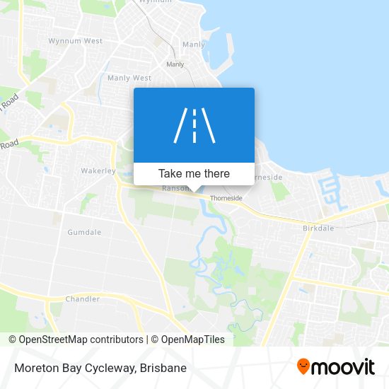 Moreton Bay Cycleway map