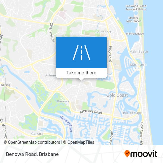 Benowa Road map