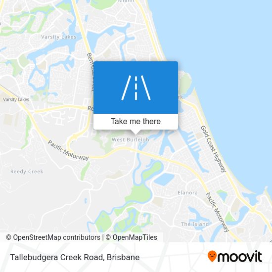 Tallebudgera Creek Road map