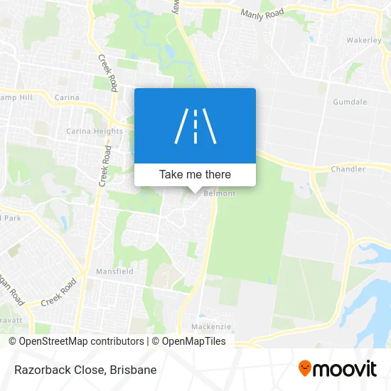 Mapa Razorback Close