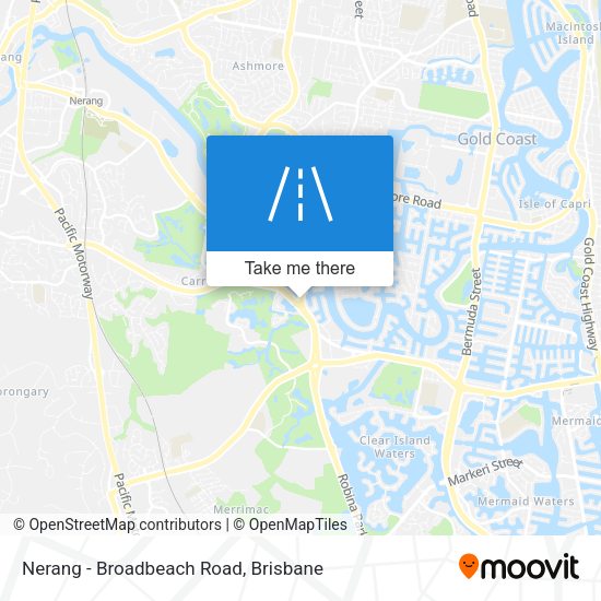 Nerang - Broadbeach Road map