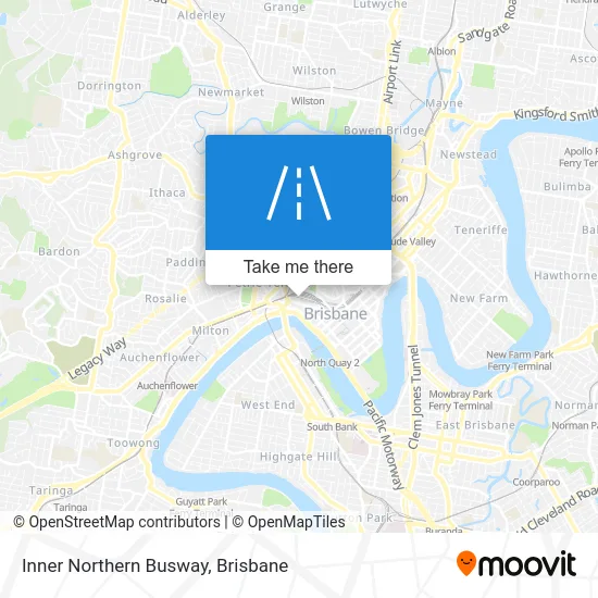 Mapa Inner Northern Busway