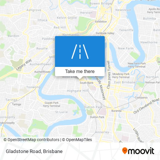 Mapa Gladstone Road