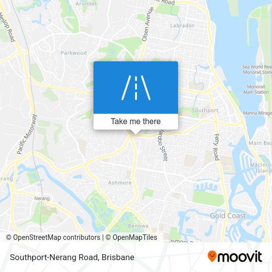 Southport-Nerang Road map