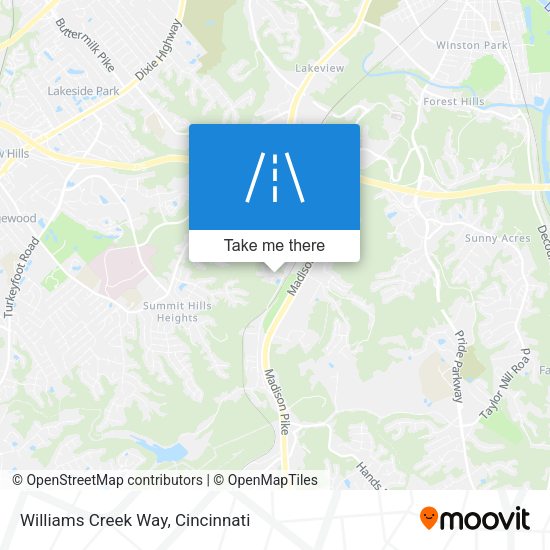 Williams Creek Way map