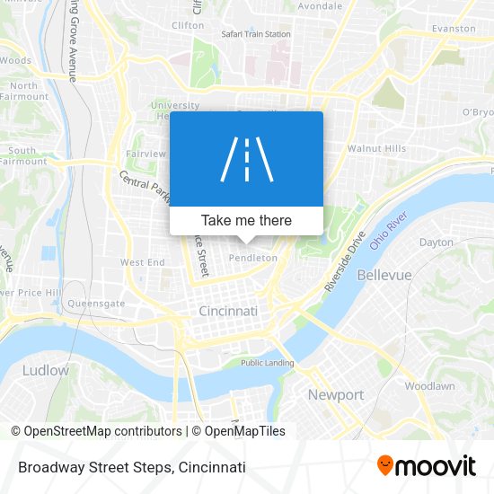 Broadway Street Steps map