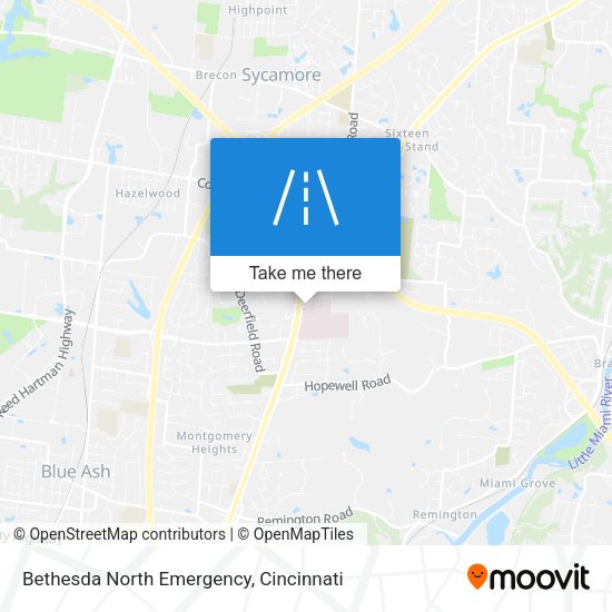 Bethesda North Emergency map