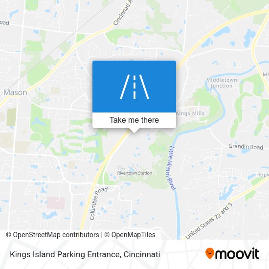 Kings Island Parking Entrance map