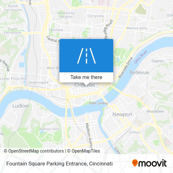 Mapa de Fountain Square Parking Entrance