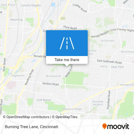 Burning Tree Lane map