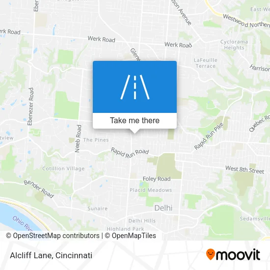 Alcliff Lane map