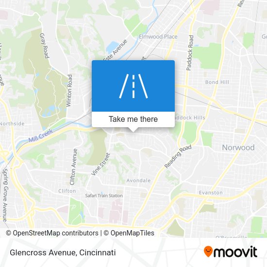 Glencross Avenue map