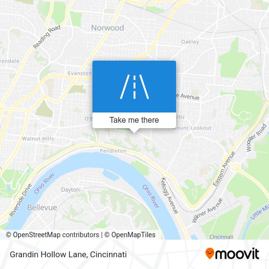 Grandin Hollow Lane map