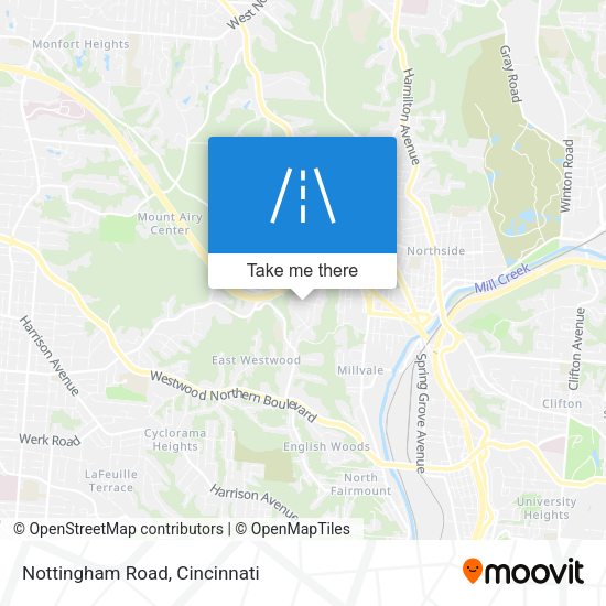 Nottingham Road map