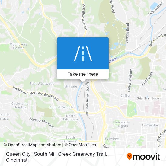 Mapa de Queen City–South Mill Creek Greenway Trail