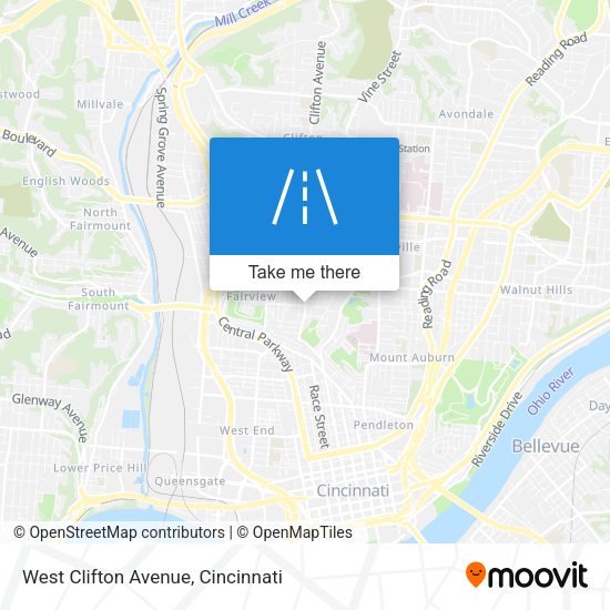 West Clifton Avenue map