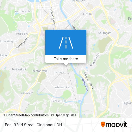East 32nd Street map