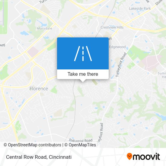 Central Row Road map