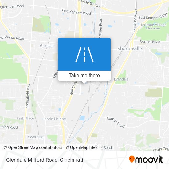 Glendale Milford Road map