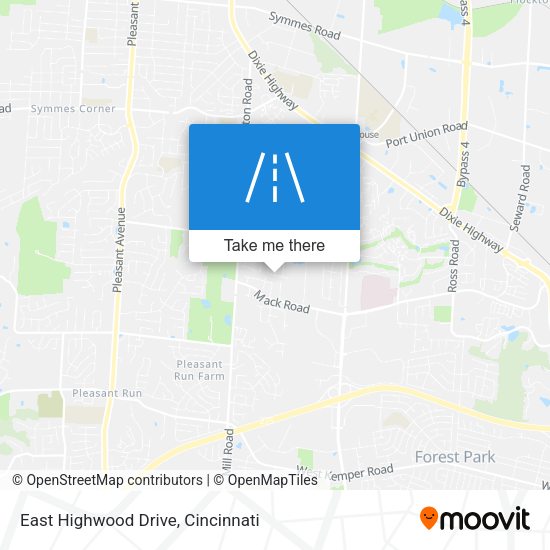East Highwood Drive map
