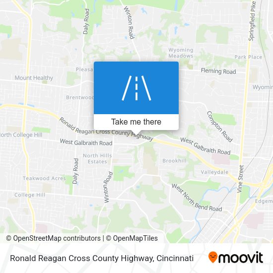 Ronald Reagan Cross County Highway map