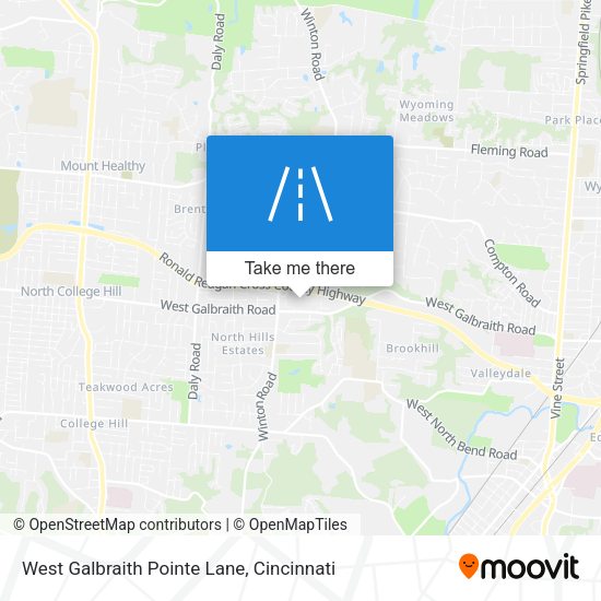 West Galbraith Pointe Lane map
