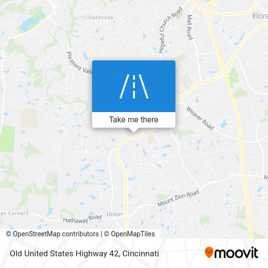 Old United States Highway 42 map