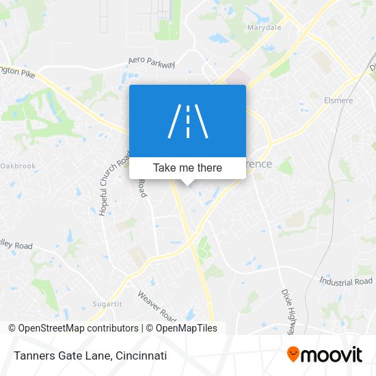 Tanners Gate Lane map