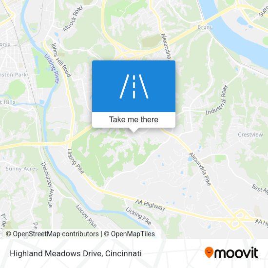 Highland Meadows Drive map