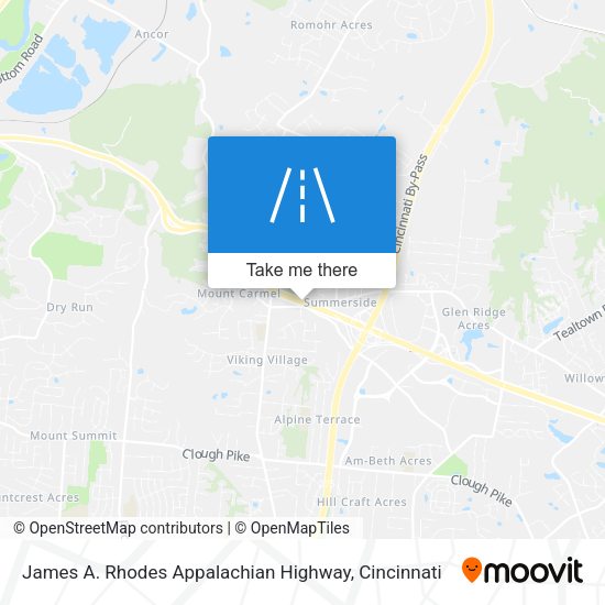 James A. Rhodes Appalachian Highway map