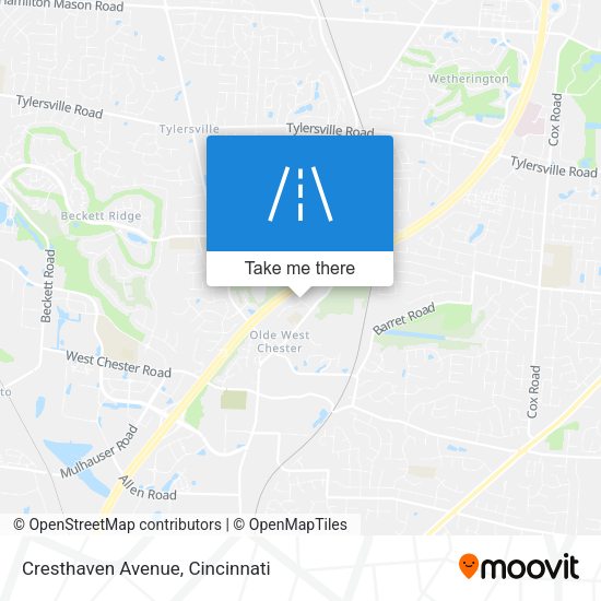 Cresthaven Avenue map