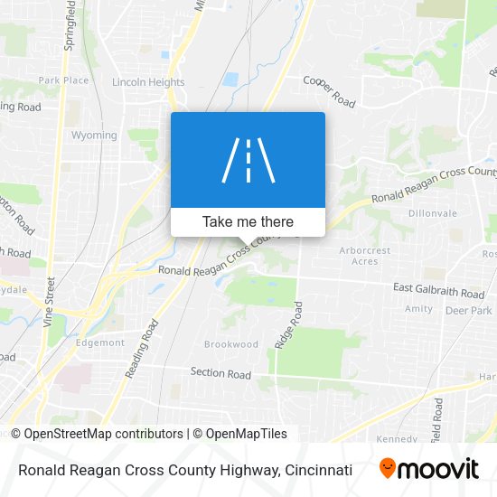 Ronald Reagan Cross County Highway map