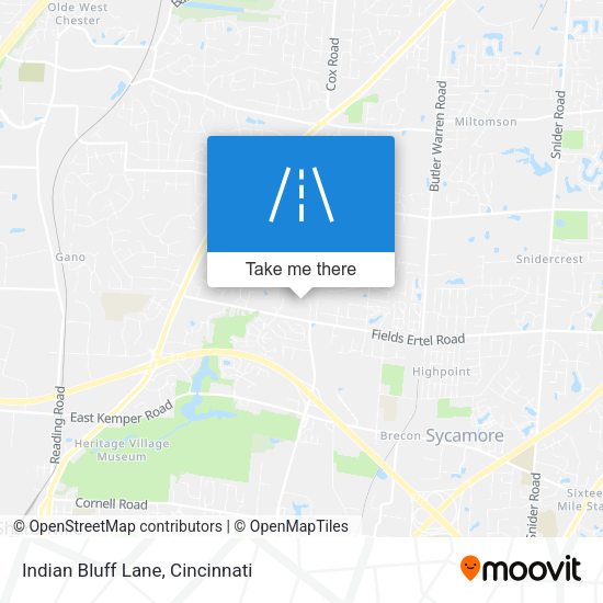 Indian Bluff Lane map