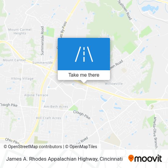James A. Rhodes Appalachian Highway map