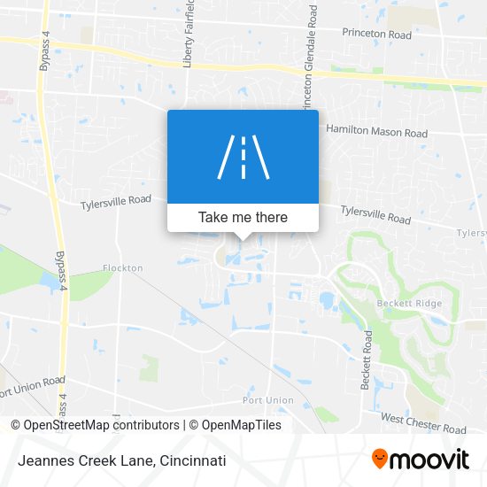 Jeannes Creek Lane map