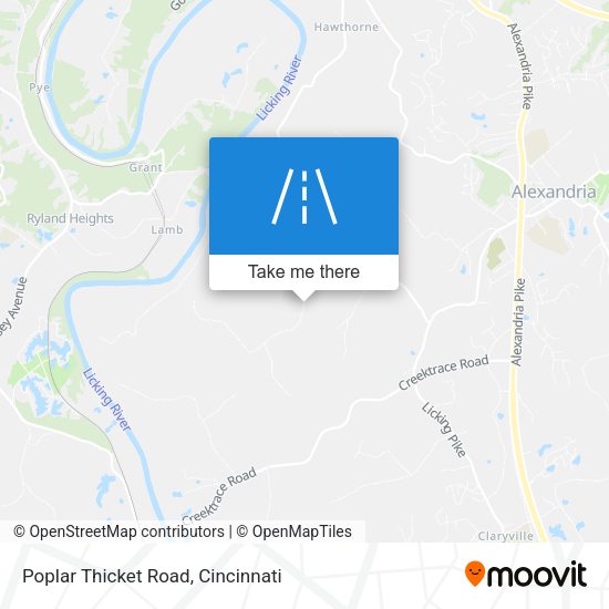 Poplar Thicket Road map