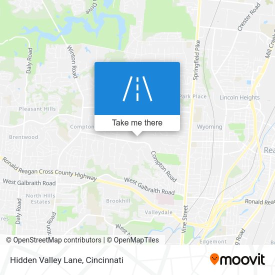 Hidden Valley Lane map