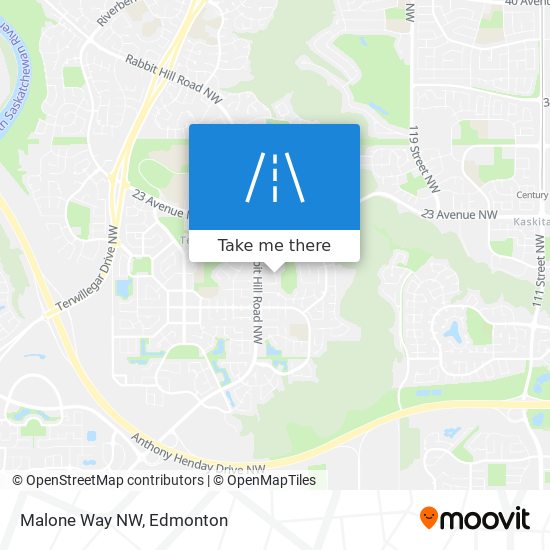 Malone Way NW map