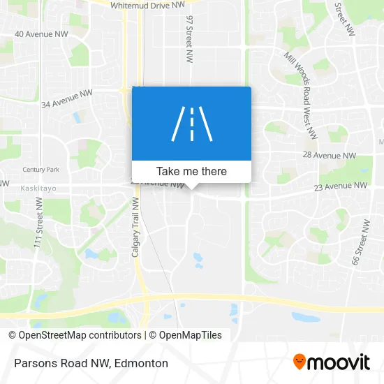 Parsons Road NW map